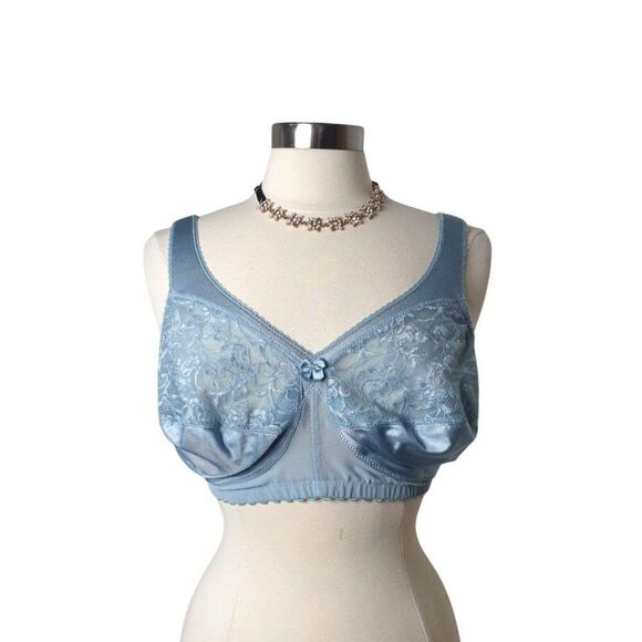 Glamorise Women's Bra 40F Blue MagicLift Original Wirefree Support Full Figure - Picture 3 of 7